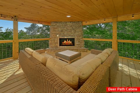 Deck with Fireplace and Ample Seating - Tennessee Splendor