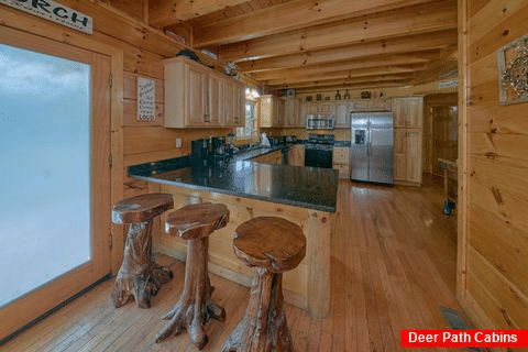 Fully furnished kitchen in 6 bedroom pool cabin - Fireside Retreat