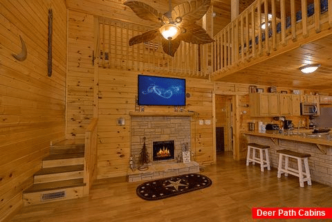 Living Room With Fireplace - Splish Splash