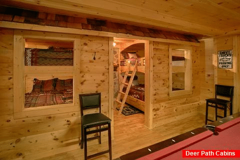Queen Bunks On Lower Level - Cabin on the Lake