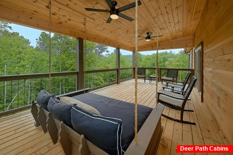 Luxury cabin with porch swing and rocking chairs - A Peaceful Haven
