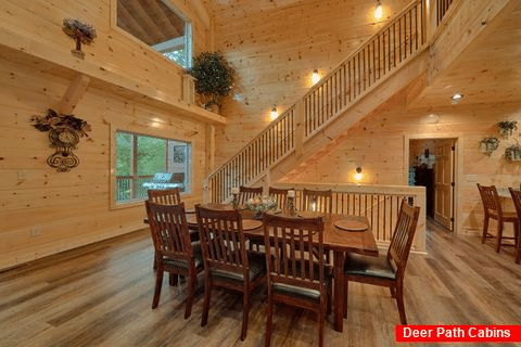 Dining Area In Large 5 Bedroom Cabin - A Mountain Paradise
