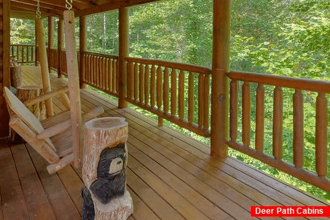 Swing and Rocking Chairs on Covered Deck - Hidden Haven