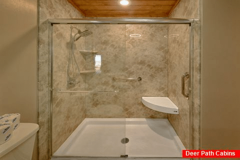 Master Bedroom with Walk in Shower - Luxury Mountain Hideaway