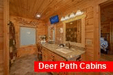Master Bath with TV in 2 bedroom cabin
