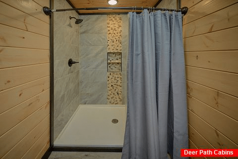 Master Bath with shower in 5 bedroom cabin - As Good As It Gets