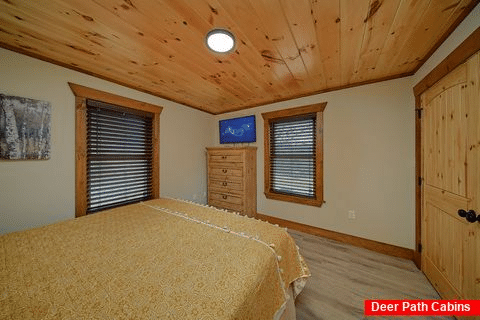 Cabin bedroom with King bed and TV - Got It All Y'all