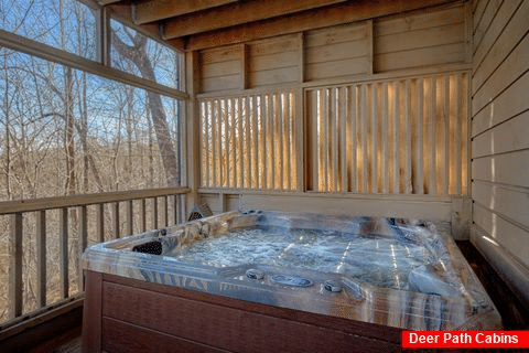 Covered Decks with Private Hot Tub - Black Bear Lodge