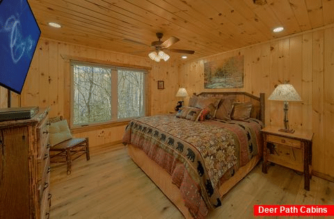 Open Space Floor Plan 2 Bedroom Cabin - A Lazy Bear Log Cabin