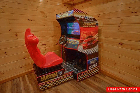 Spacious Game Room with Race Car Arcade - Cubbs Dream