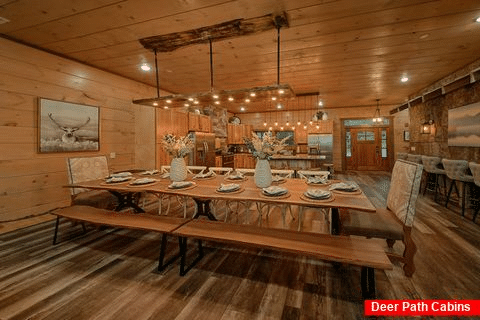 Spacious Dining room in 6 bedroom luxury cabin - A View From Above