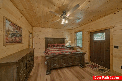 Master Bedroom with King Bed and Cable TV - Downtown Gatlinburg Hideaway