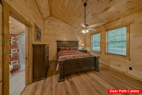 Large King Bedroom with Cable TV and Fireplace - Downtown Gatlinburg Hideaway