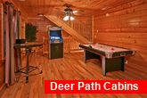 Cabin with arcade game and air hockey game 