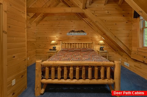 Master bedroom with King bed in 2 bedroom cabin - A Peaceful Retreat
