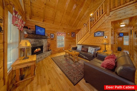 Living Room in Cabin - A Bear Encounter