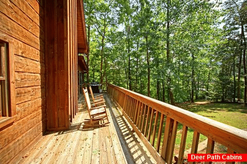Deck with Wooded View - A Hidden Mountain 360