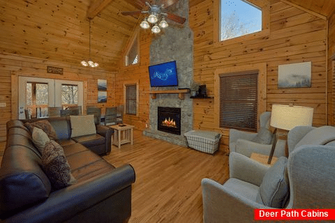 Living Room with fireplace at 4 Bedroom cabin - A Smoky Mountain Experience