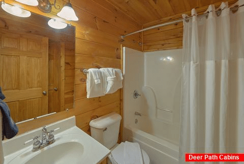 Private Master Bath in rustic 4 bedroom cabin - A Smoky Mountain Experience
