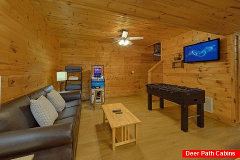 Cabin Game Room with Arcade Game and foosball - A Smoky Mountain Experience