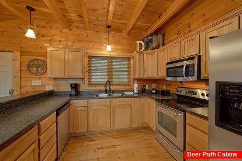 Fully furnished kitchen in 4 bedroom cabin - Absolutely Viewtiful