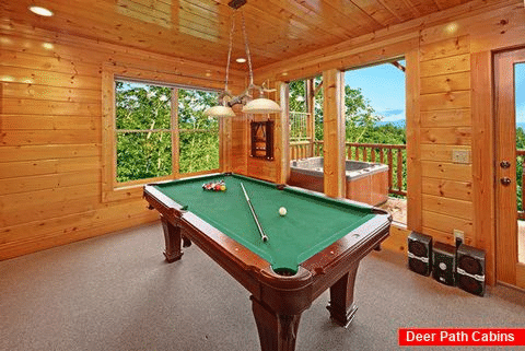 Pool Table in Cabin - Adventure Lodge