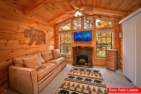 Cabin with electric fireplace and TV - Wonderland