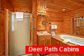 Master Bath in cabin with private Jacuzzi Tub