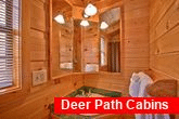 Cabin with lighted bath mirror