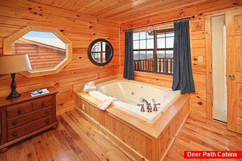 Jacuzzi in Master King Suite of Cabin - A Peaceful Easy Feeling