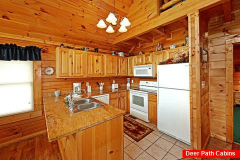 Fully Furnished Kitchen in Cabin - Poolside Cabin