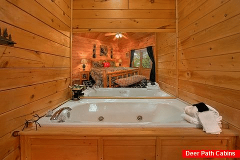 Private Jacuzzi Tub in King Bedroom in cabin - Simply Irresistible