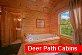 Cabin with corner jacuzzi and private bath