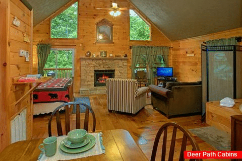 1 Bedroom Cabin with Stone Fireplace & King Bed - Passion Pointe