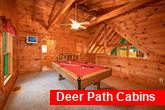 Honeymoon Cabin Furnished with a Pool Table