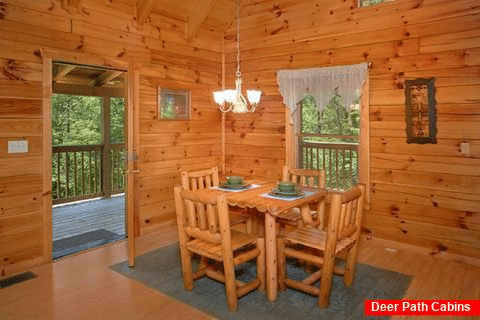 Honeymoon Cabin with Cozy Dining Area - Knotty and Nice