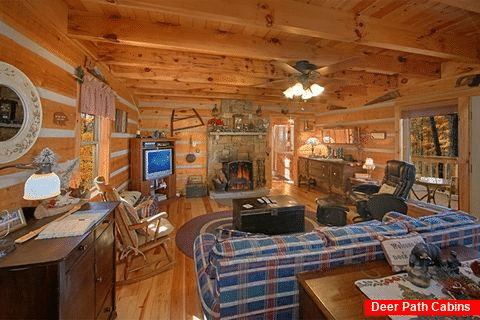 Cabin with Fireplace and Mountain Views - Sky High Hobby Cabin