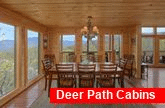 Luxury Cabin with mountain view from dining room