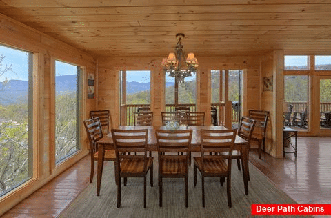 Luxury Cabin with mountain view from dining room - A Spectacular View to Remember