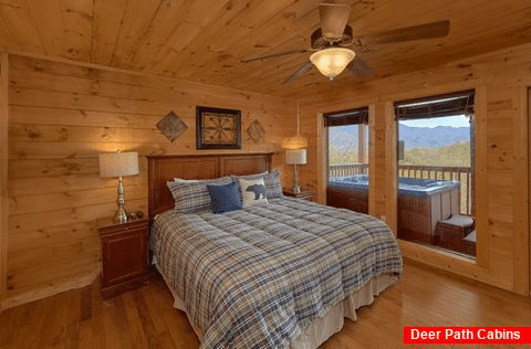 Cabin bedroom overlooking Ober Gatlinburg - A Spectacular View to Remember